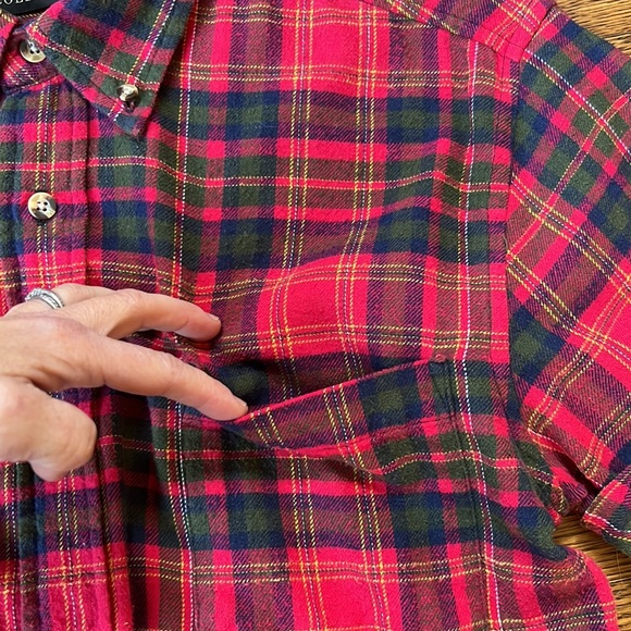 Re Collection Elastic Waist Flannel Shirt Size XS/S - Picture 13 of 13